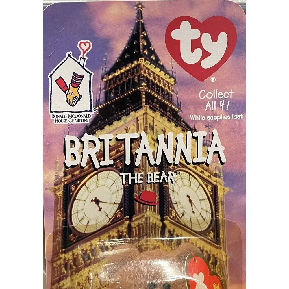 Ty Beanie Babies Britannia The Bear With Errors New‎ In Package Rare Collectible